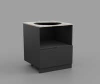 Forge Outdoor Kamado Cabinet FO-K780-ST without the kamado, showing the round cut-out in the sintered stone top