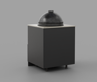 Forge Outdoor Kamado Cabinet FO-K780-ST rear, showing the solid back panel and adjustable levelling feet