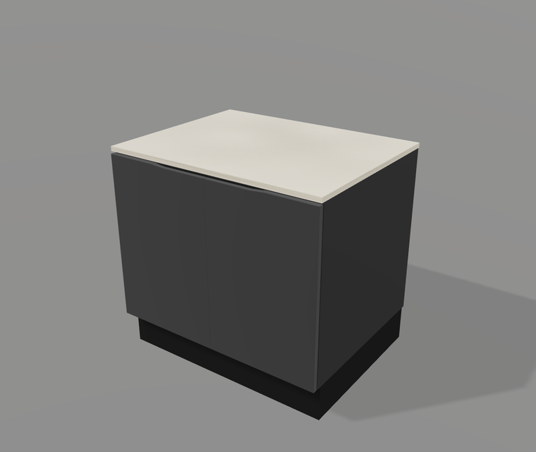 Forge Outdoor Pizza Oven Cabinet FO-P950, 950mm, two doors in Forge Black with cream sintered stone top, oven not included
