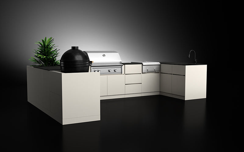 Chef Series | 91cm BBQ+Side Burner+Kamado+Bin+Fridge+Plant