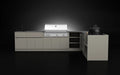 Forge Outdoor Host 3.8m by 2.7m L-shape aluminium outdoor kitchen with kamado - styled in setting