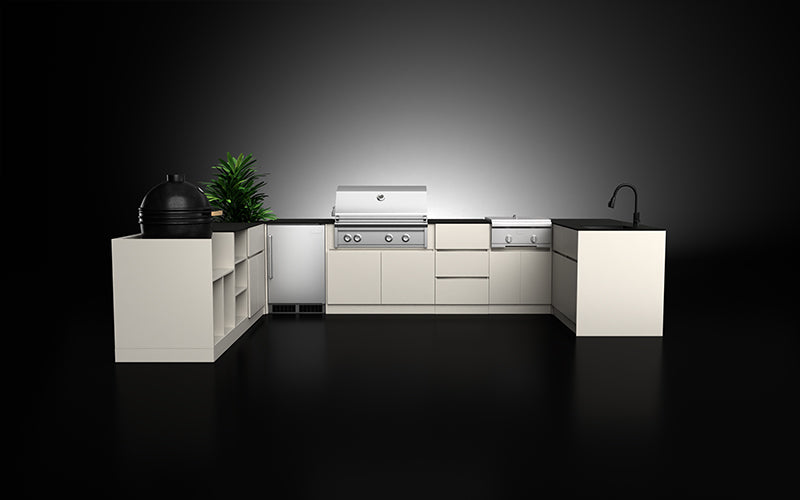 Chef Series | 91cm BBQ+Side Burner+Kamado+Bin+Fridge+Plant