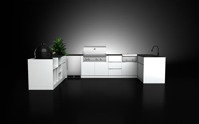 Chef Series | 91cm BBQ+Side Burner+Kamado+Bin+Fridge+Plant