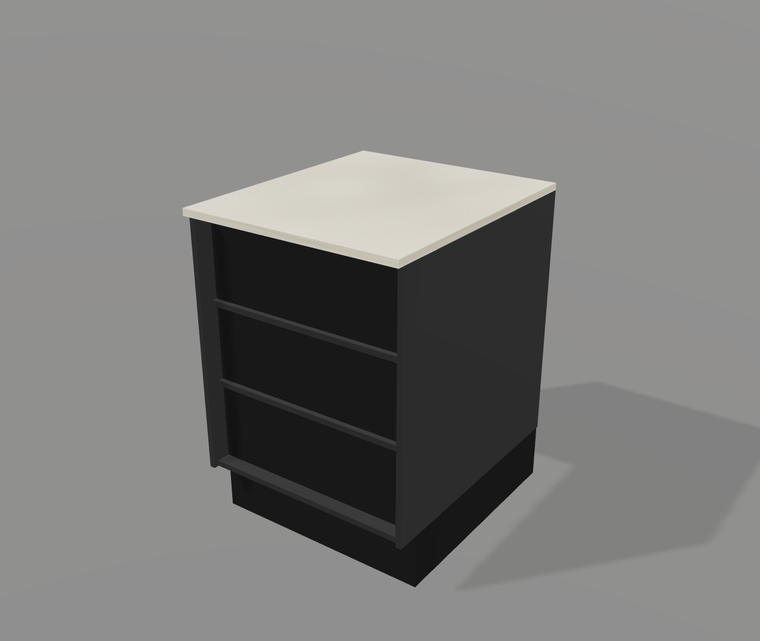 Forge Outdoor Open Shelf Cabinet FO-S633, 633mm, open shelving in Forge Black with cream sintered stone top